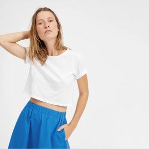 Everlane A Line Cotton Skirt Blue